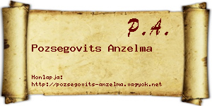 Pozsegovits Anzelma névjegykártya